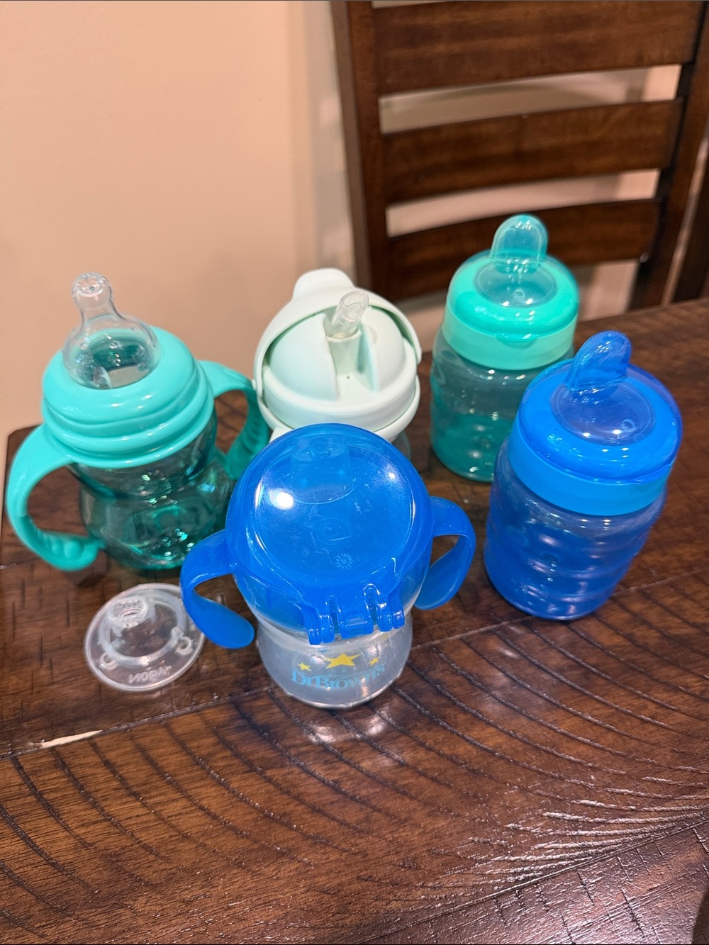 Assorted Blue & Teal Baby Sippy Cups